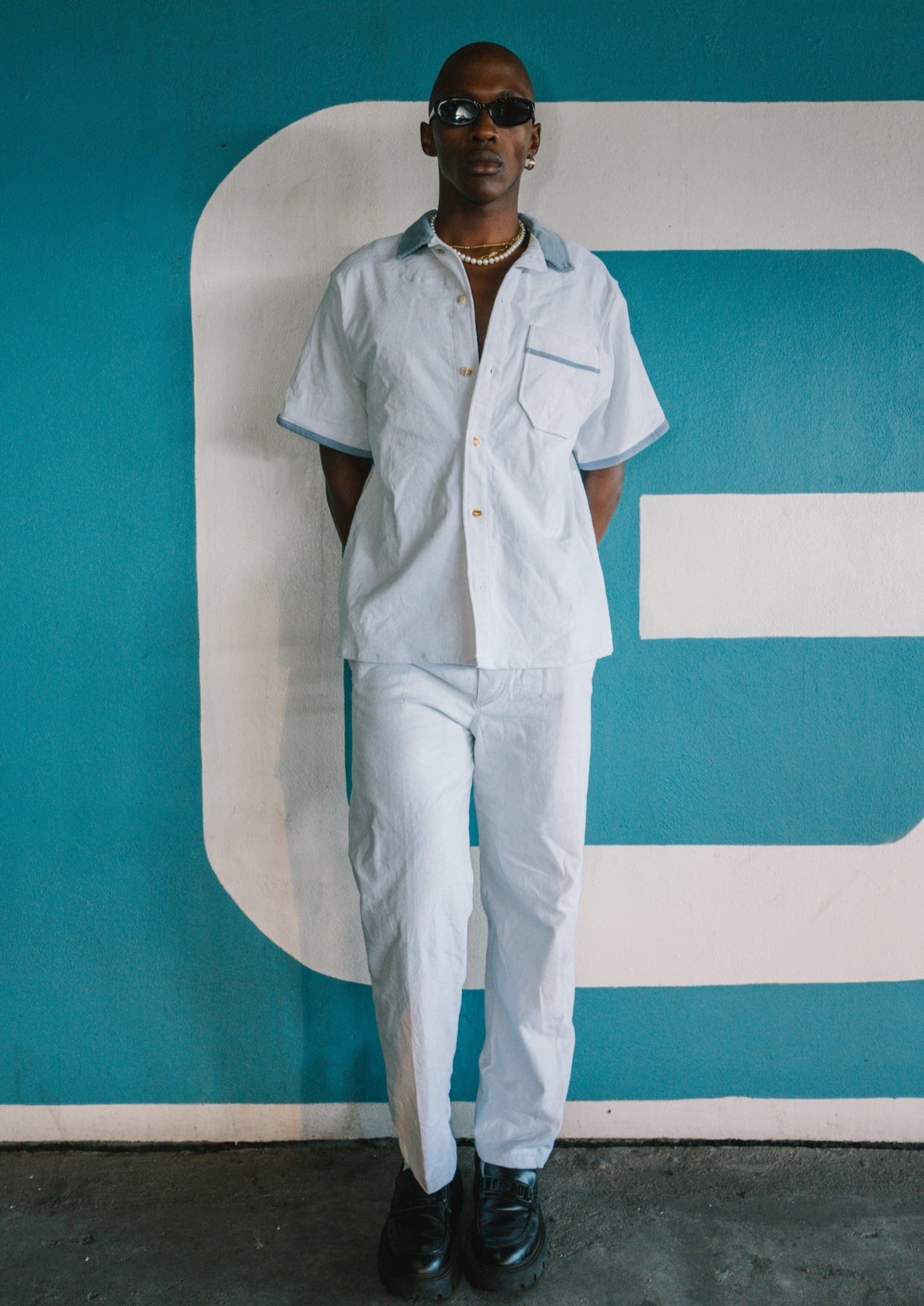 * Cord White Trousers