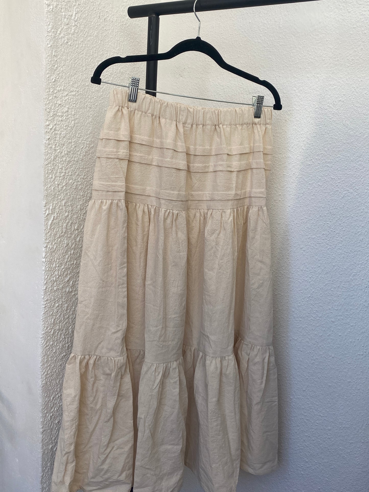 * Beige Cotton Organic Skirt