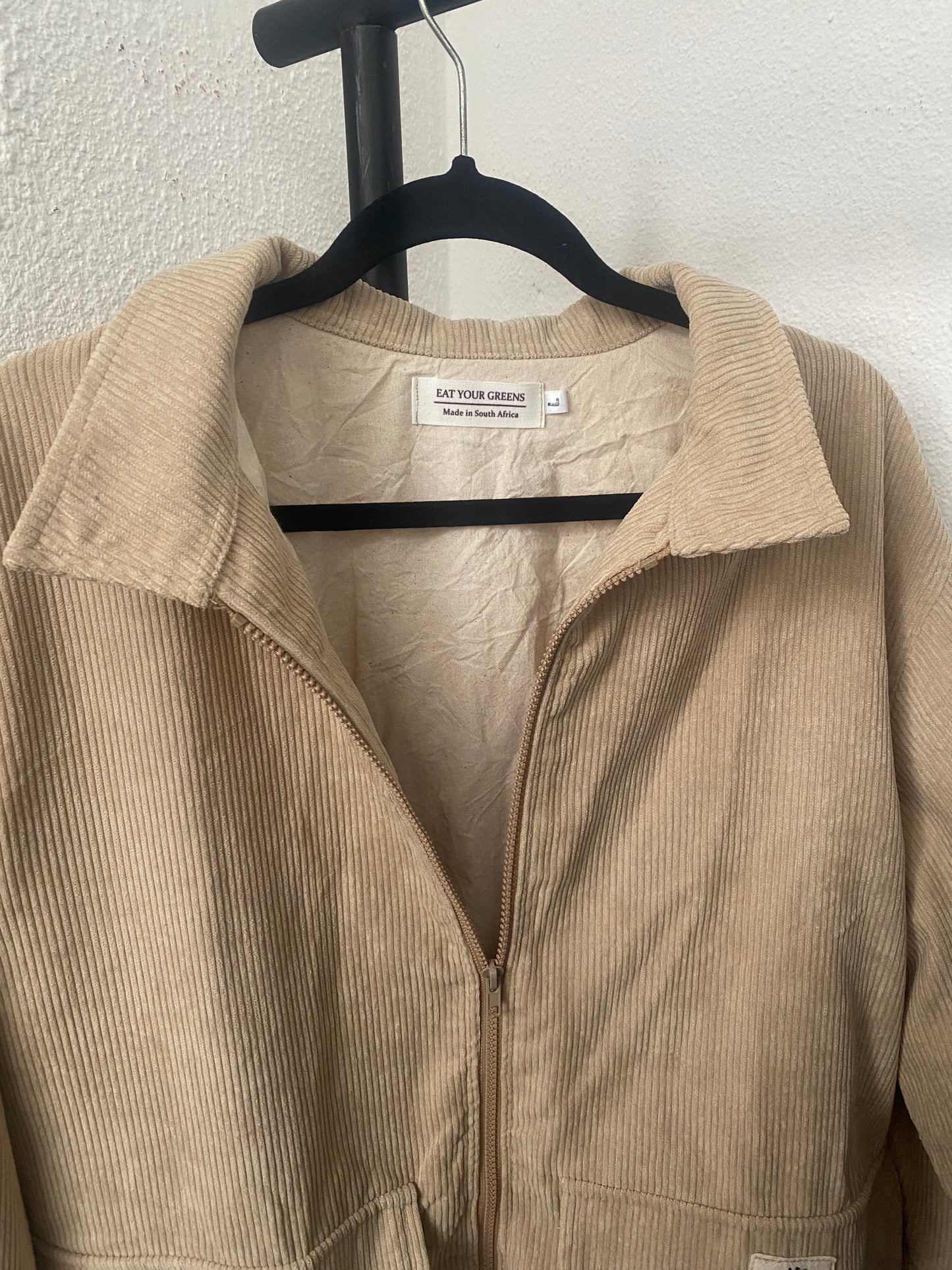 * Beige Cord Zip Up