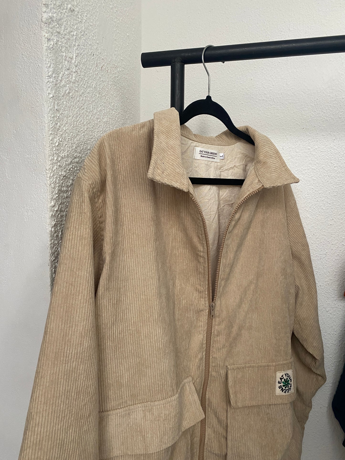 * Beige Cord Zip Up