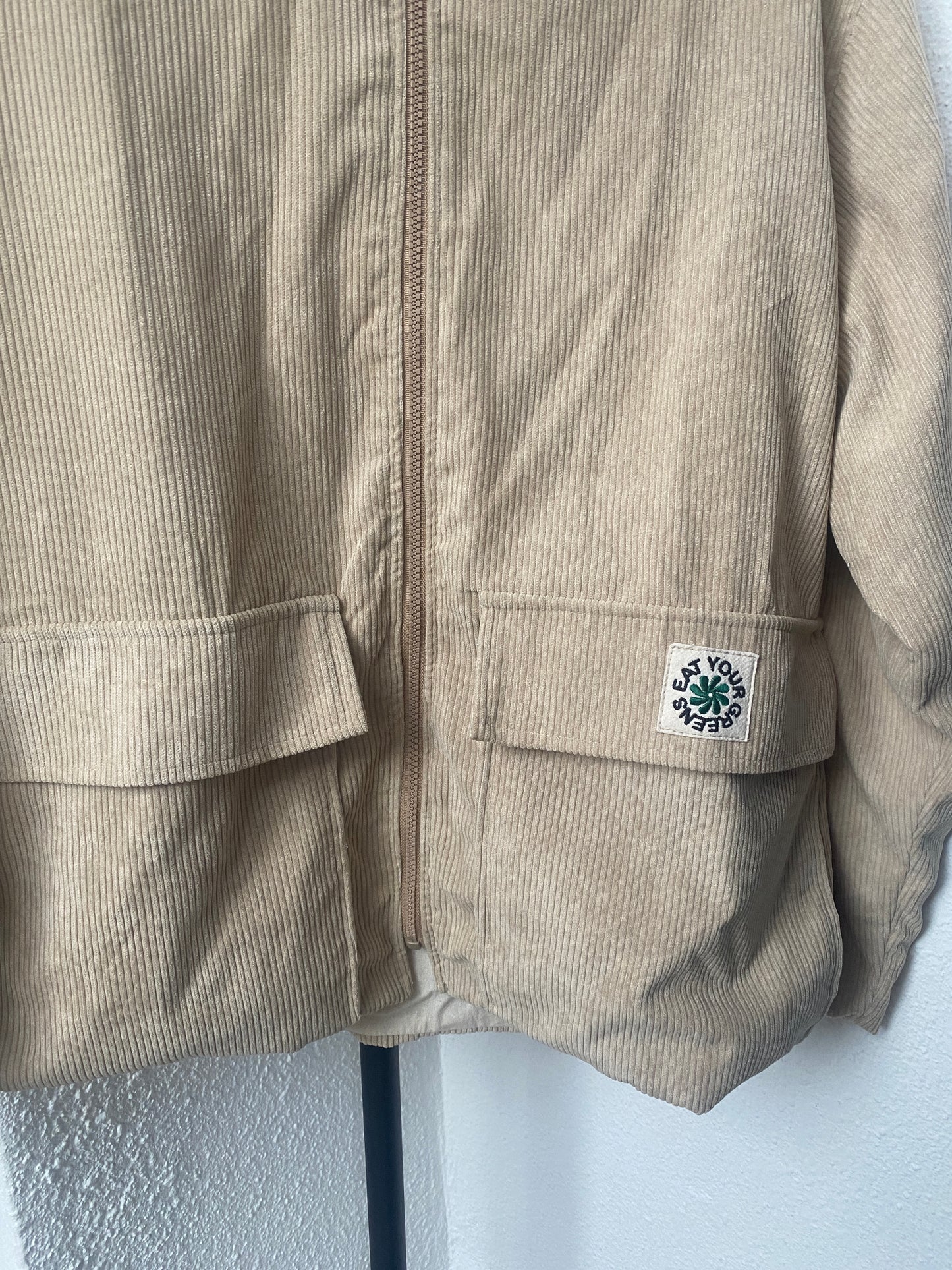 * Beige Cord Zip Up