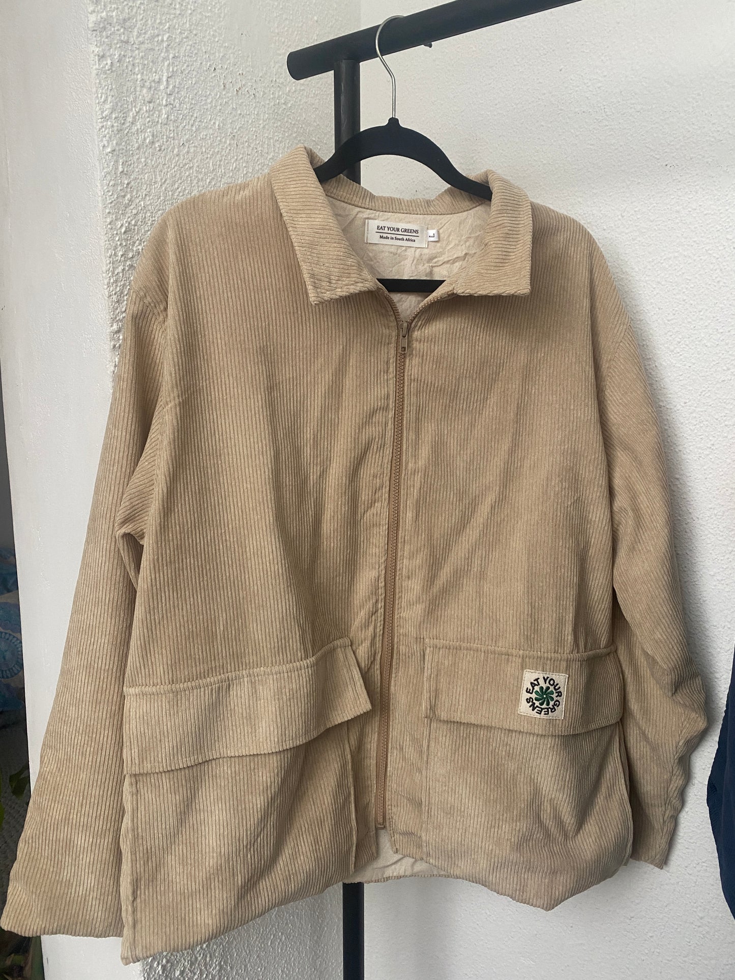 * Beige Cord Zip Up