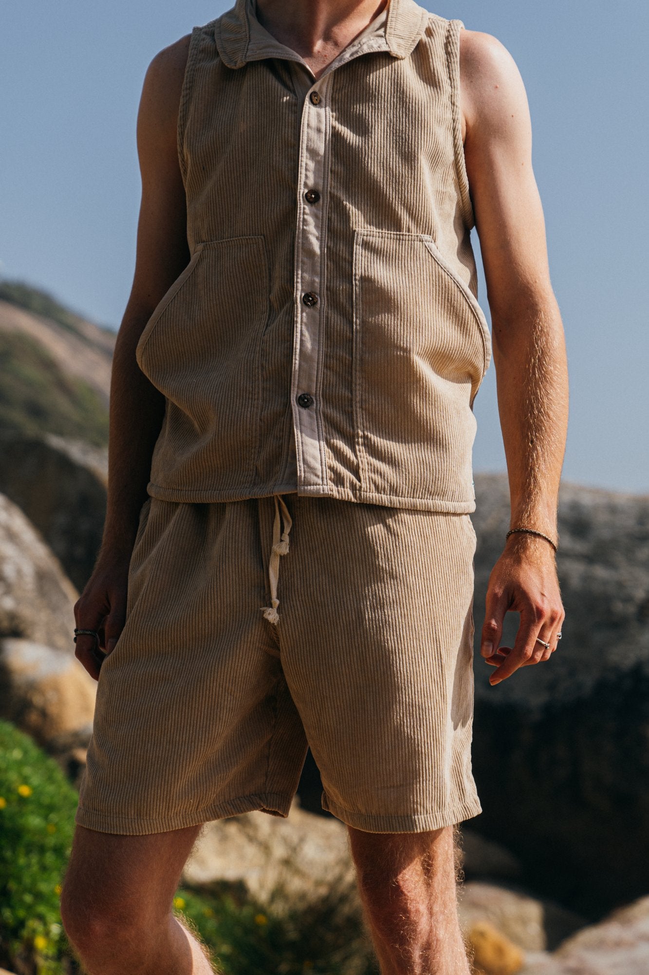 * Brown Cord Summer Shorts