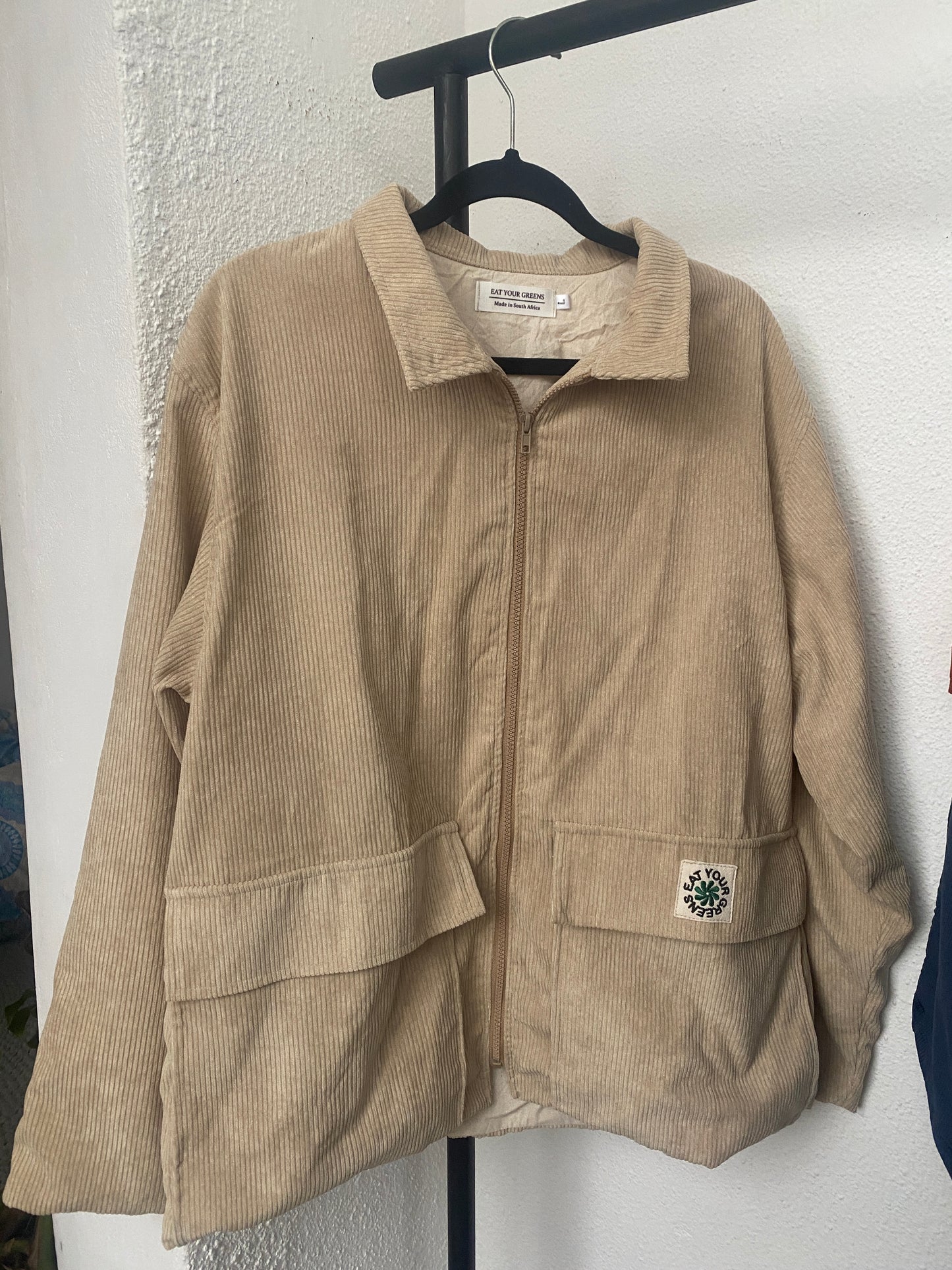 * Beige Cord Zip Up