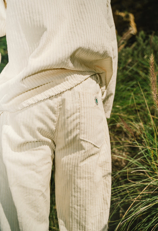 * New Beige Thick Cord Long Pants