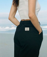 Load image into Gallery viewer, Black Linen Longs Wide Leg

